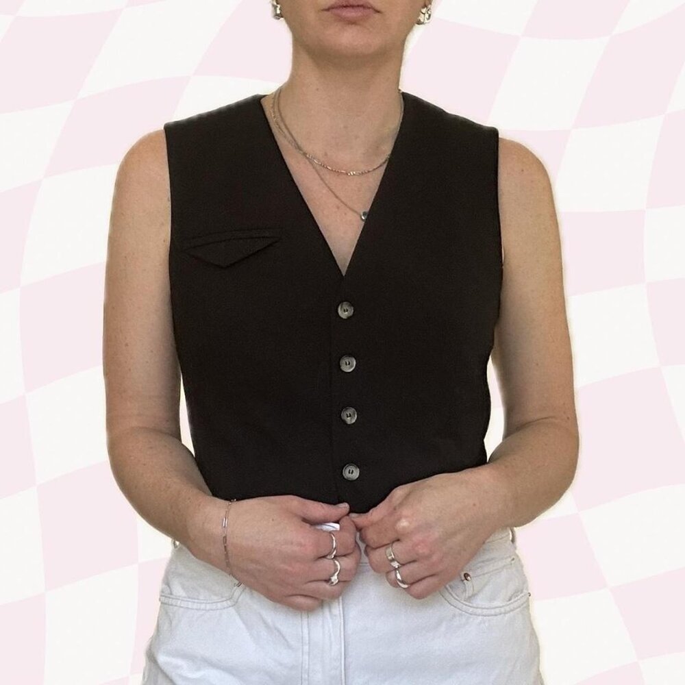 🧡 2 for 10$ Zara Crop Vest Top Black - Size M